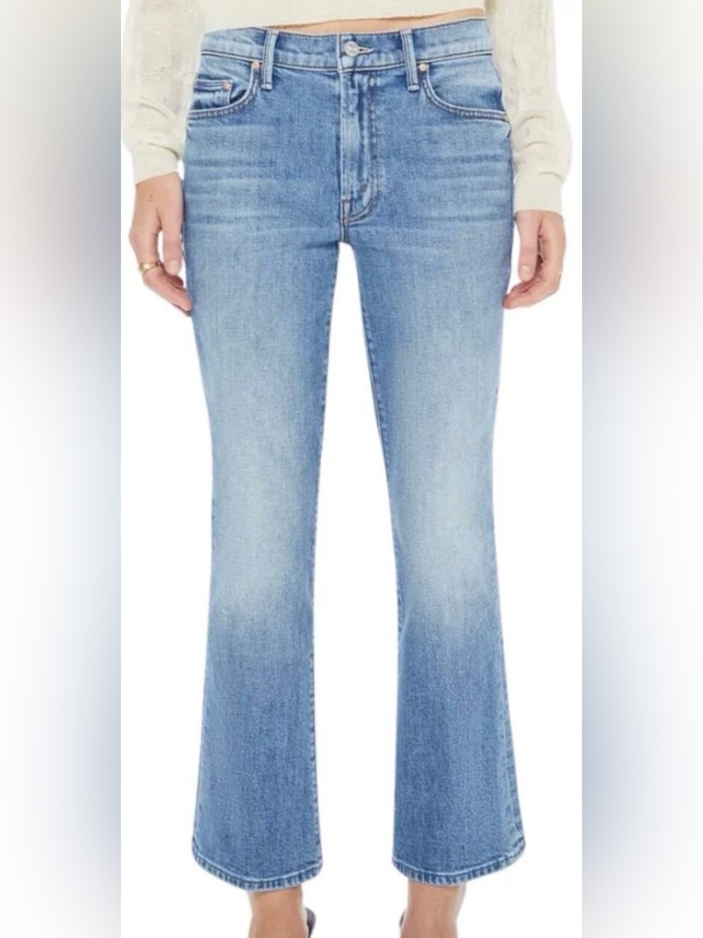 Mother Jeans The Outsider Flood Ankle Mid Rise Bootcut Heads or Tails 28